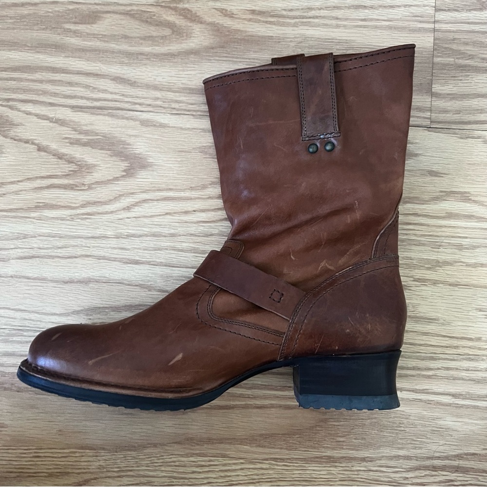 Frye Chestnut Leather Buckle Boots women’s size 9 - Picture 12 of 14
